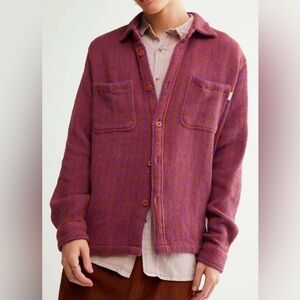 Urban Outfitters Cozy Purple and Orange Houndstooth Cozy Shirt Size M